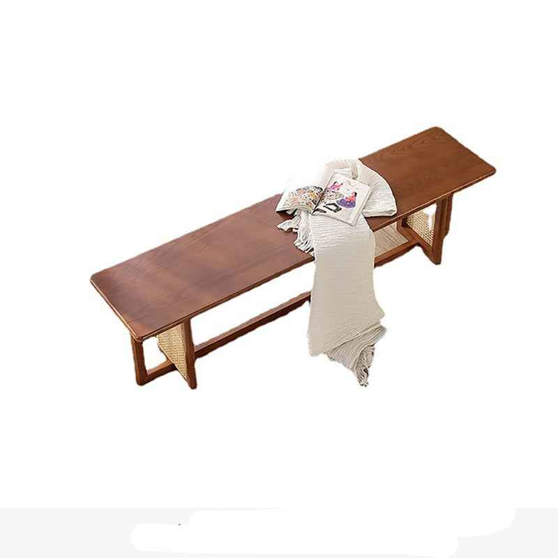 Solid Wood Rustic Dining Bench, 29.5"H Bench with Trestle Base