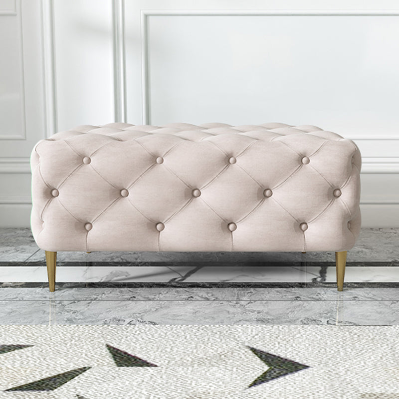 Glam Tufted Bedroom Bench, Foam Filled Bench with Metal Legs