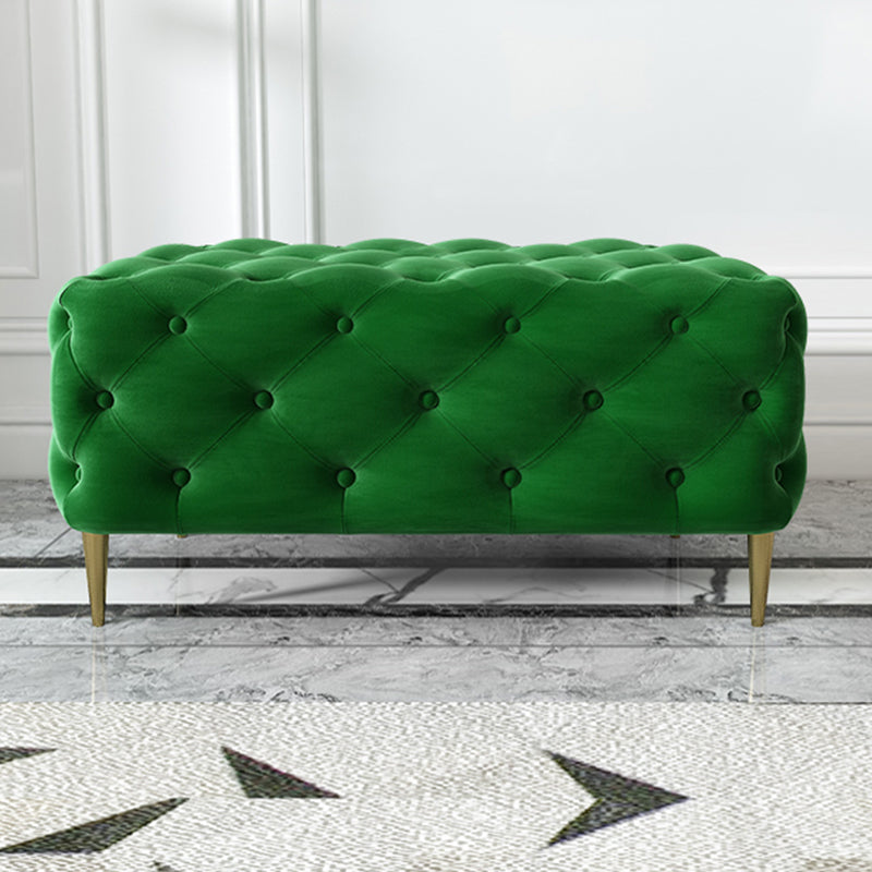 Glam Tufted Bedroom Bench, Foam Filled Bench with Metal Legs