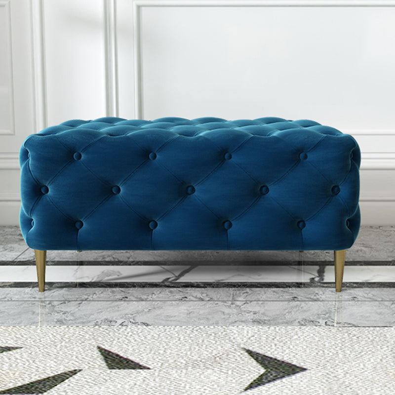 Glam Tufted Bedroom Bench, Foam Filled Bench with Metal Legs