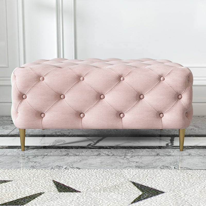 Glam Tufted Bedroom Bench, Foam Filled Bench with Metal Legs