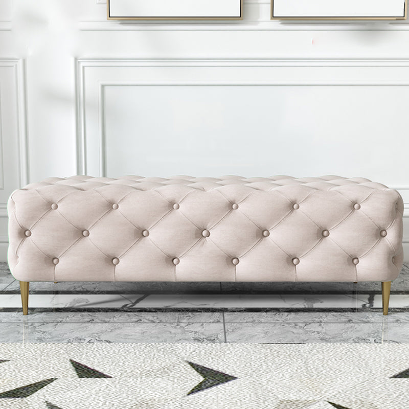 Glam Tufted Bedroom Bench, Foam Filled Bench with Metal Legs