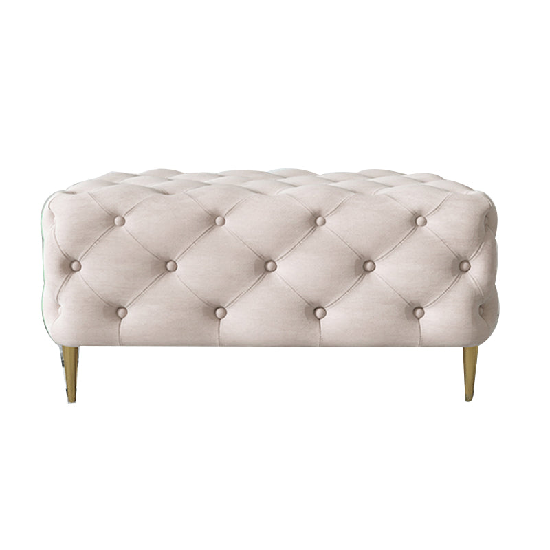 Glam Tufted Bedroom Bench, Foam Filled Bench with Metal Legs