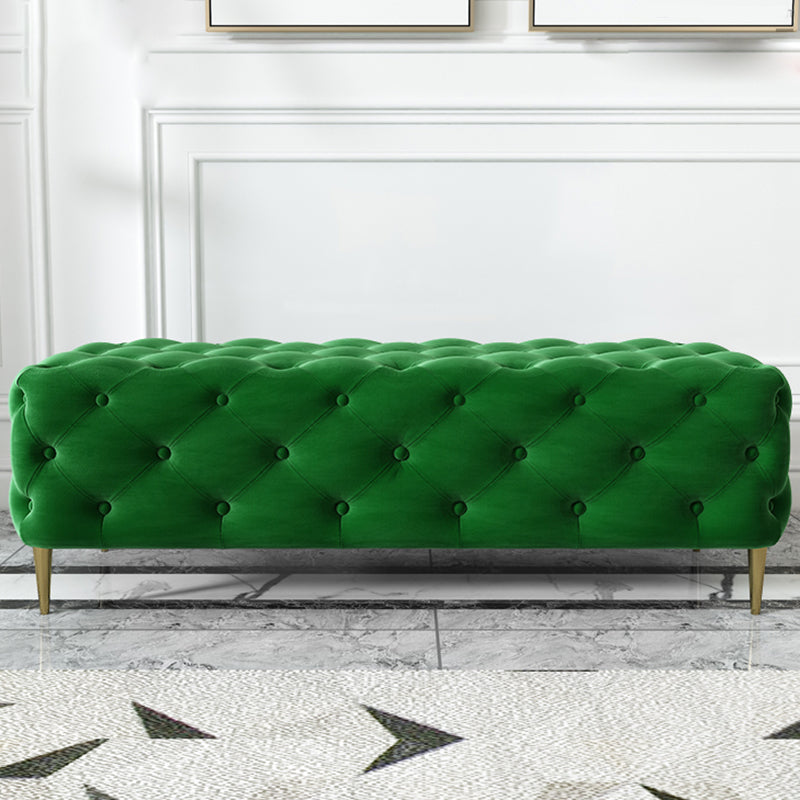 Glam Tufted Bedroom Bench, Foam Filled Bench with Metal Legs