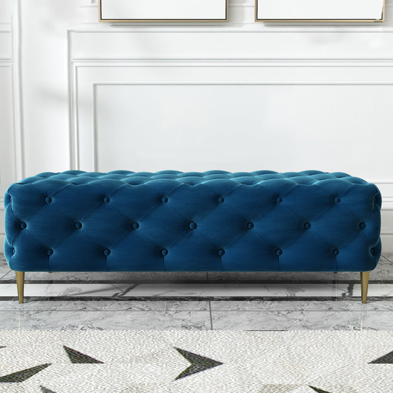 Glam Tufted Bedroom Bench, Foam Filled Bench with Metal Legs