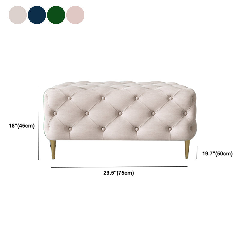 Glam Tufted Bedroom Bench, Foam Filled Bench with Metal Legs