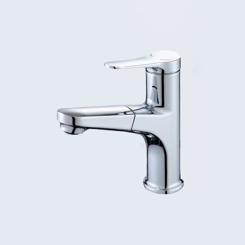 Modern Style Vessel Sink Faucet Single-handle Low Arc Retractable Copper Vessel Faucet