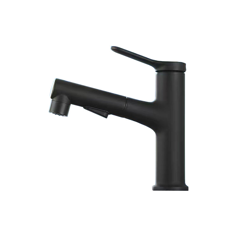 Pull-out Simple Bathroom Sink Faucet 1 Hole Single Handle Faucet