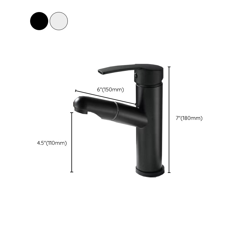 Pull-out Simple Bathroom Sink Faucet 1 Hole Single Handle Faucet