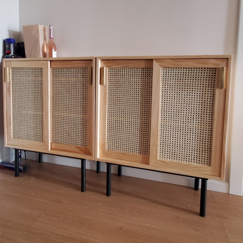 Modern & Contemporary Cabinet Square Accent Cabinet with Bar Pulls