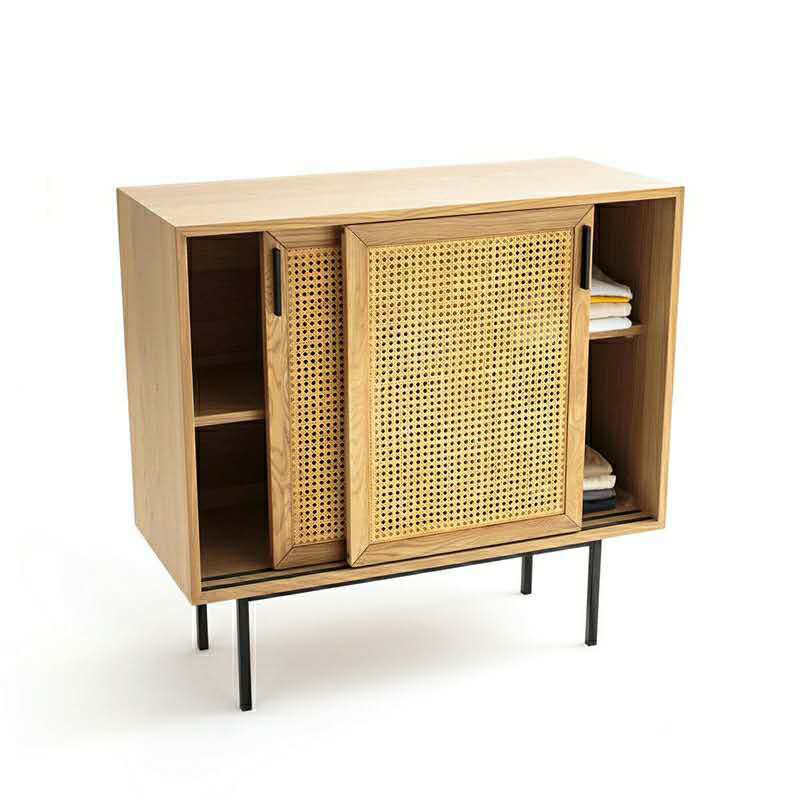 Modern & Contemporary Cabinet Square Accent Cabinet with Bar Pulls