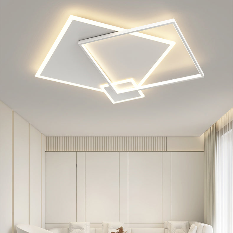 Square 3 - Light LED Ceiling Mount in Matte White Iron and Acrylic Flush