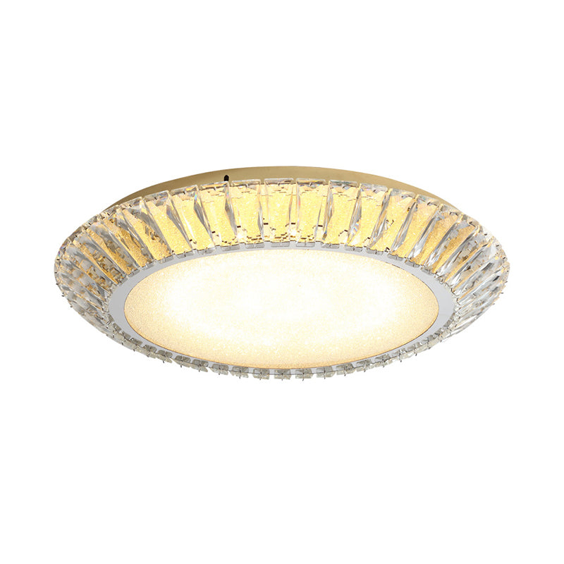 Modern Round Ceiling Light 1-Light LED Ceiling Mount Light with Crystal Shade for Bedroom