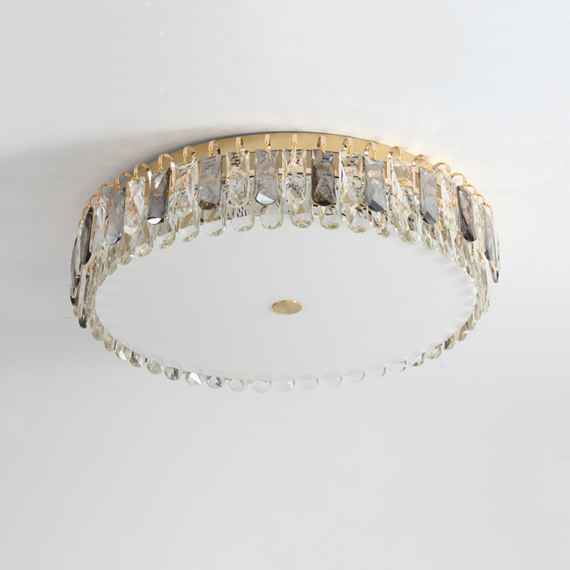 Modern Ceiling Light 1-Light LED Ceiling Mount Light with Crystal Shade for Living Room