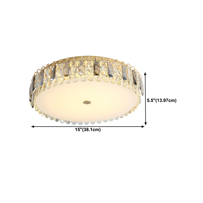 Modern Ceiling Light 1-Light LED Ceiling Mount Light with Crystal Shade for Living Room