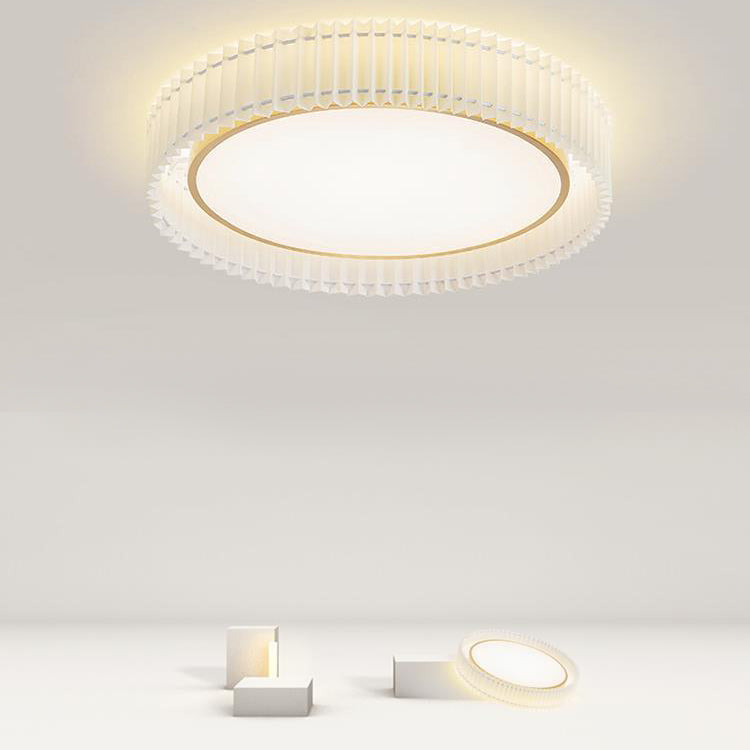 Single White Flush Mount Lighting Circle Metal LED Ceiling Light