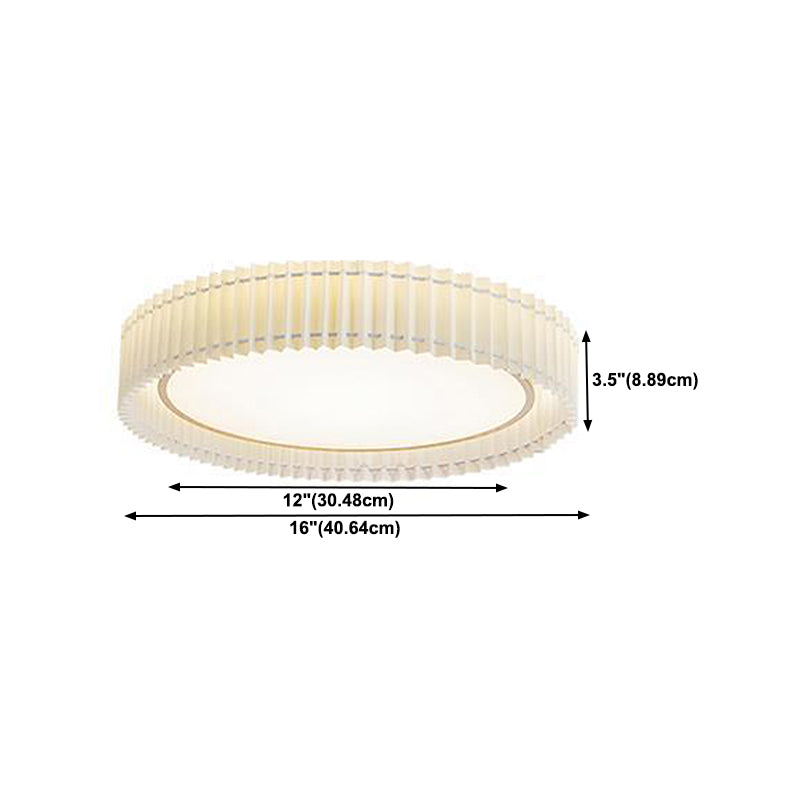 Single White Flush Mount Lighting Circle Metal LED Ceiling Light