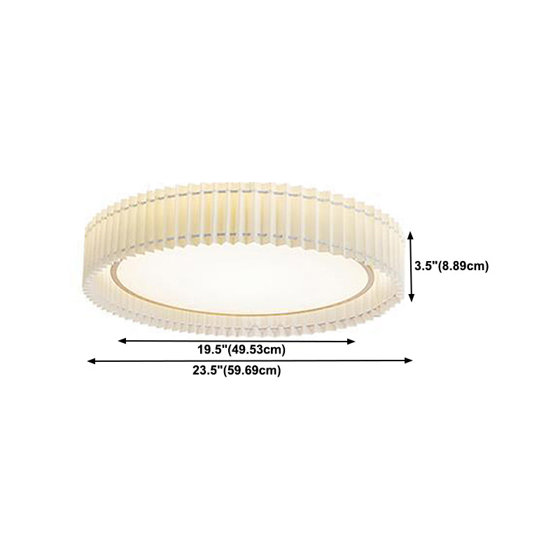 Single White Flush Mount Lighting Circle Metal LED Ceiling Light