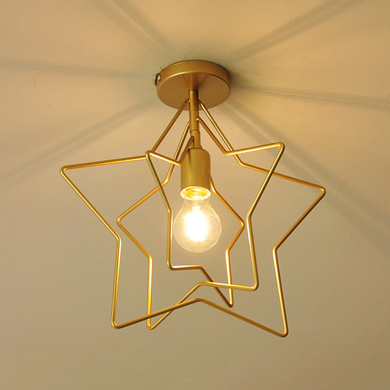 Star Shape Ceiling Light Metal Ceiling Mount Light for Living Room