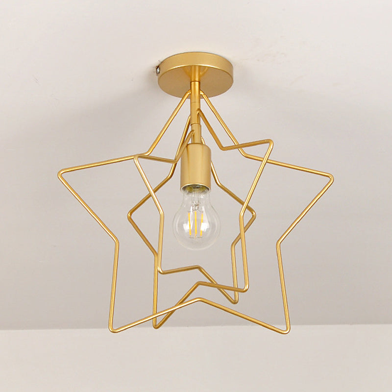 Star Shape Ceiling Light Metal Ceiling Mount Light for Living Room