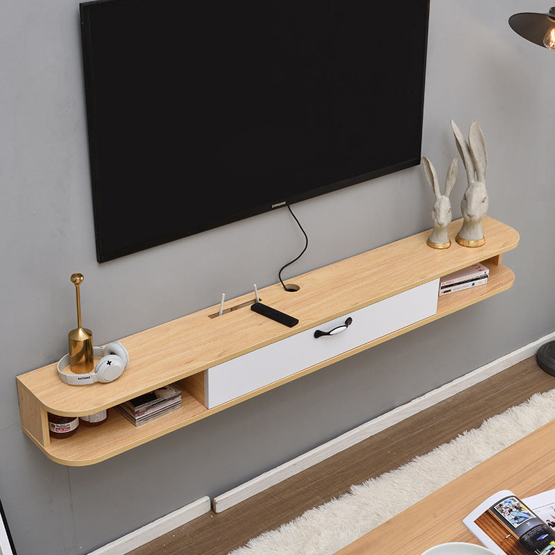 Modern TV Media Stand Wall-mounted Engineered Wood TV Stand Console with Drawer