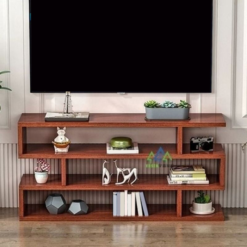 Engineered Wood TV Stand Console Modern Open Shelving Media Console TV Stand