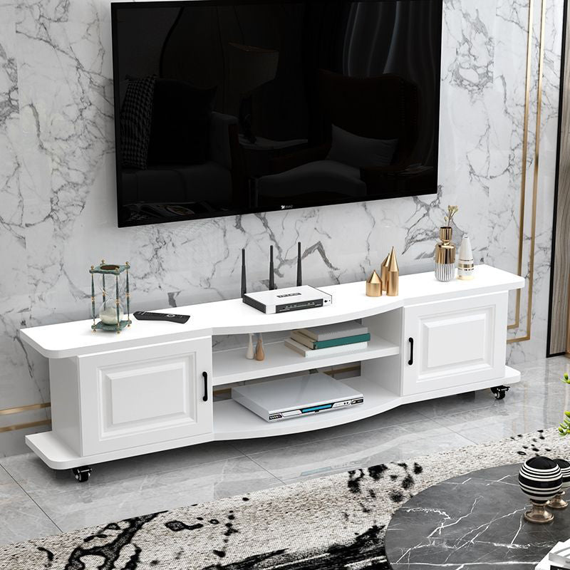 Contemporary Wooden TV Stand Open Storage TV Media Console with Legs for Living Room