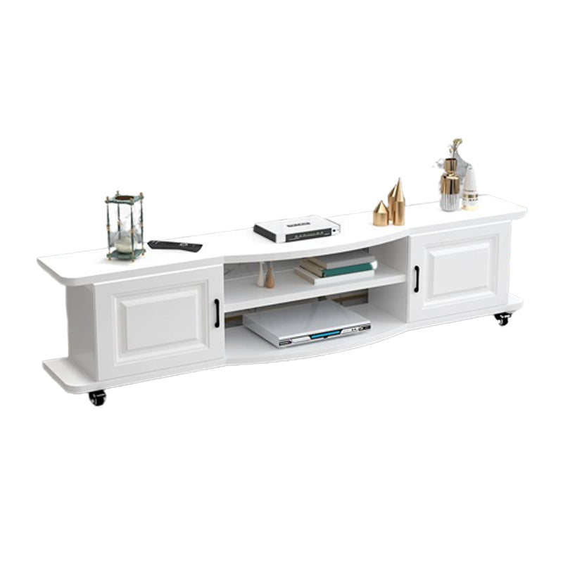 Contemporary Wooden TV Stand Open Storage TV Media Console with Legs for Living Room