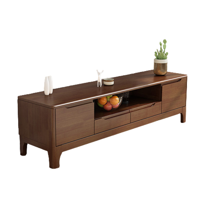 Modern Rubberwood TV Console Open Storage TV Stand with Cabinet , 20"H X 16"W