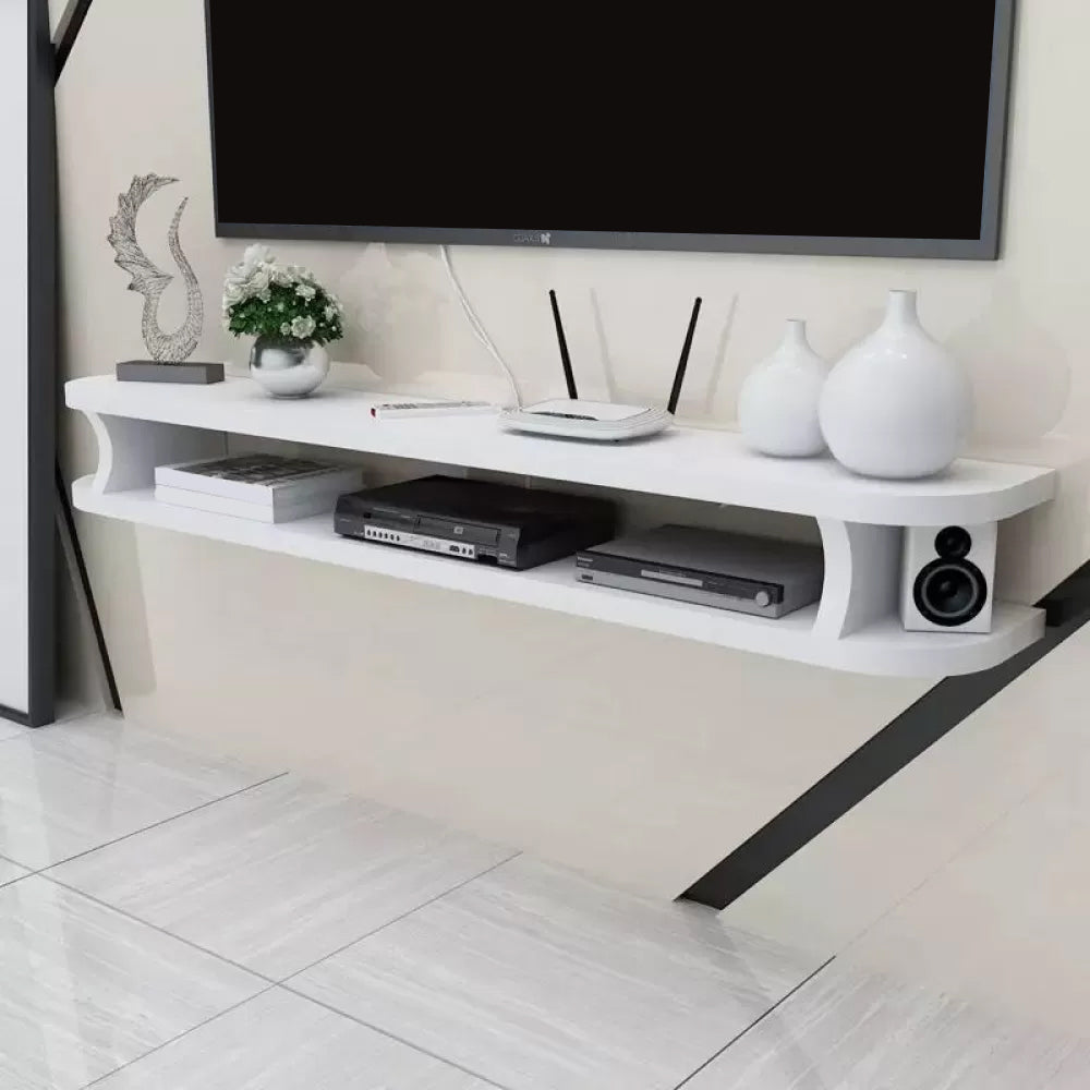 Contemporary TV Media Stand Wall-mounted Wood TV Console with Open Shelving