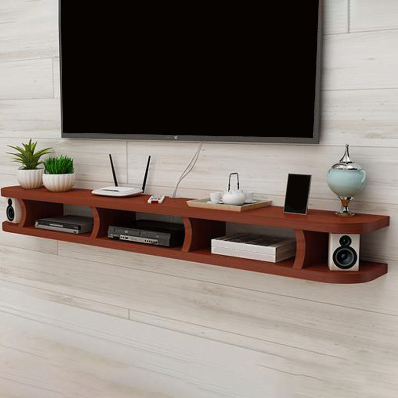 Contemporary TV Media Stand Wall-mounted Wood TV Console with Open Shelving