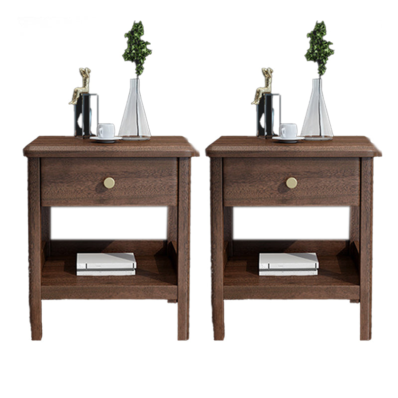 Traditional Wood Accent Table Nightstand Drawer Storage Bed Nightstand