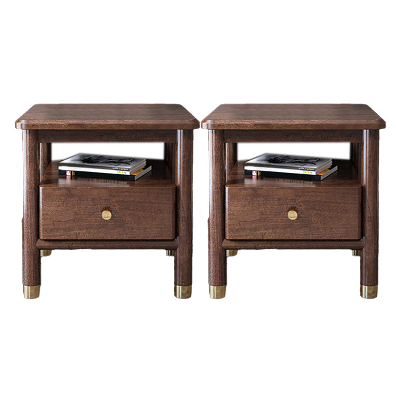 Traditional Wood Accent Table Nightstand Drawer Storage Bed Nightstand