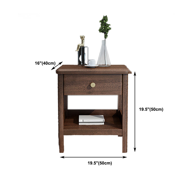 Traditional Wood Accent Table Nightstand Drawer Storage Bed Nightstand