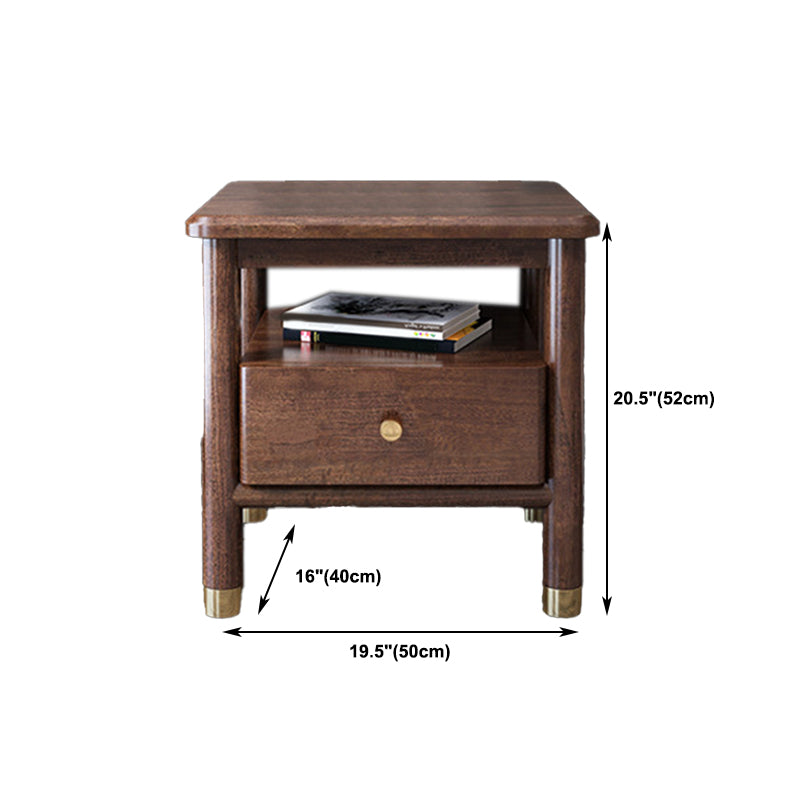 Traditional Wood Accent Table Nightstand Drawer Storage Bed Nightstand