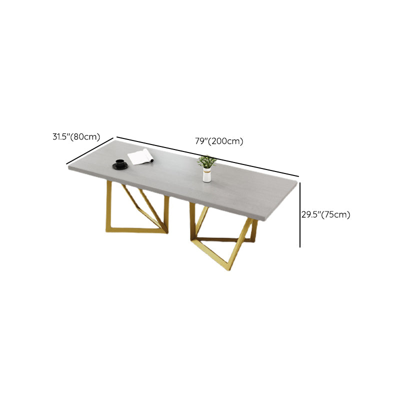 Solid Wood Rectangular Writing Desk Glam Meeting Desk for Office