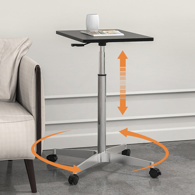 Artificial Wood Standing Desk with Caster Wheels Office Desk for Bedroom