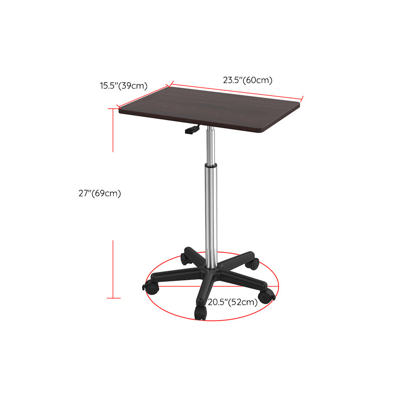 Artificial Wood Standing Desk with Caster Wheels Office Desk for Bedroom