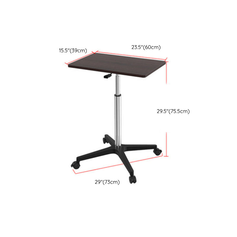 Artificial Wood Standing Desk with Caster Wheels Office Desk for Bedroom