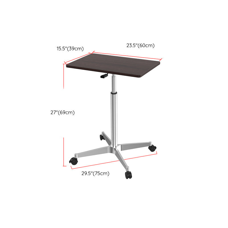 Artificial Wood Standing Desk with Caster Wheels Office Desk for Bedroom