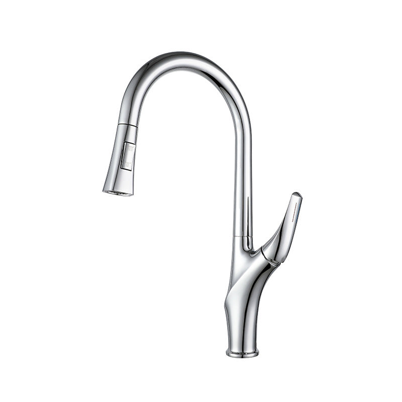 Modern Kitchen Sink Faucet Brass Pulldown Sprayer Single Handle High Arch Pot Filler