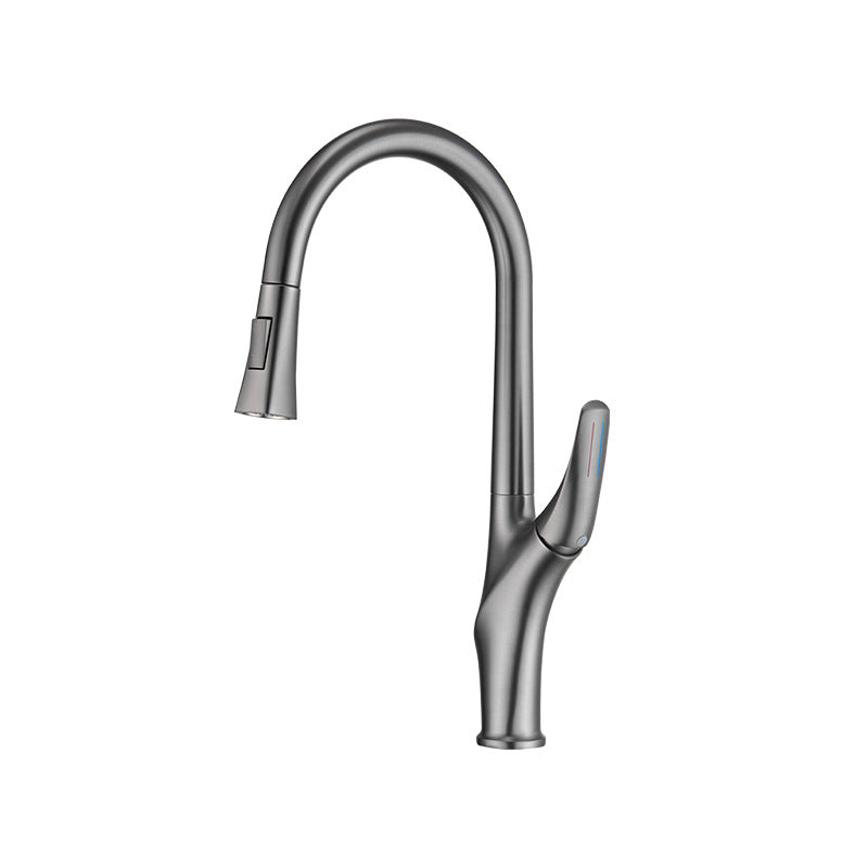 Modern Kitchen Sink Faucet Brass Pulldown Sprayer Single Handle High Arch Pot Filler