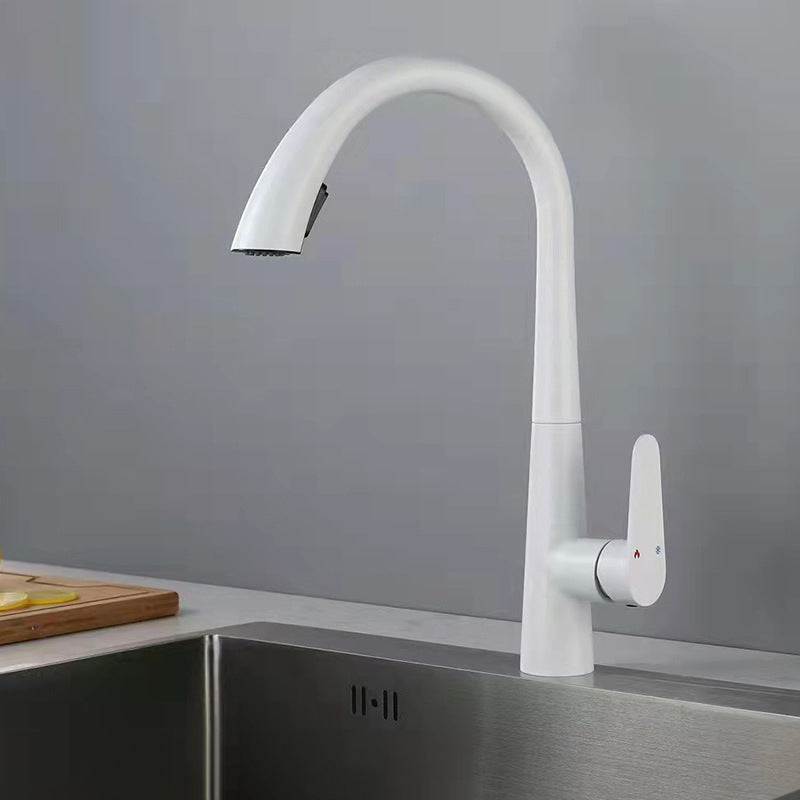 Contemporary Pull Down Kitchen Standard Faucet Single Handle Faucet with Pull Out Sprayer