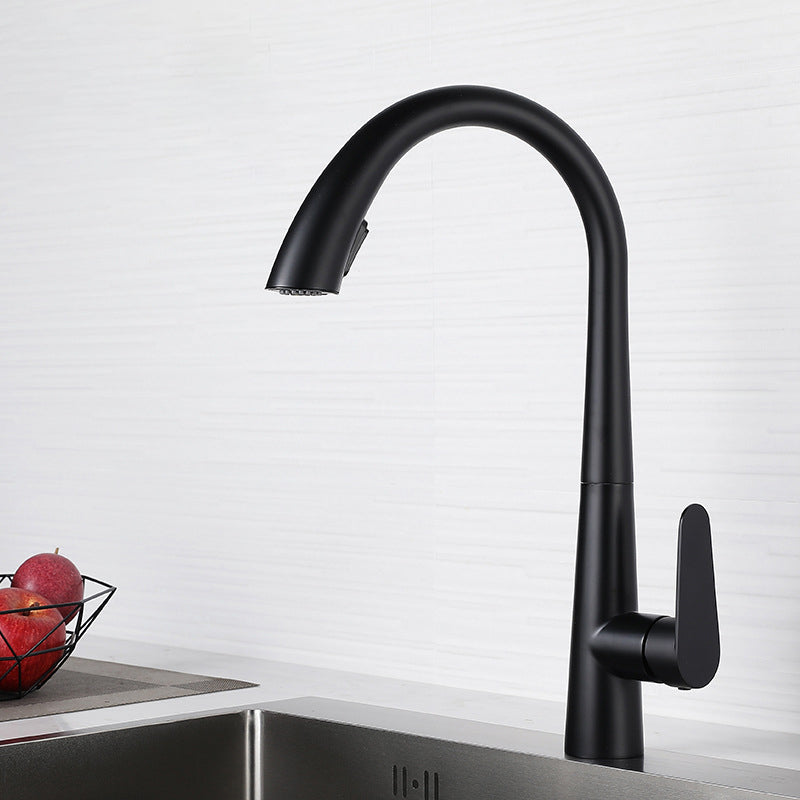 Contemporary Pull Down Kitchen Standard Faucet Single Handle Faucet with Pull Out Sprayer