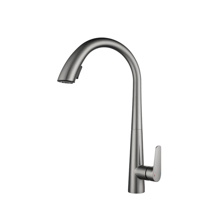 Contemporary Pull Down Kitchen Standard Faucet Single Handle Faucet with Pull Out Sprayer