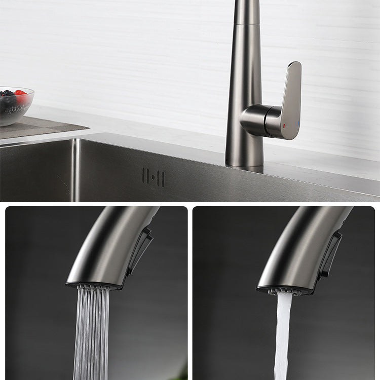 Contemporary Pull Down Kitchen Standard Faucet Single Handle Faucet with Pull Out Sprayer