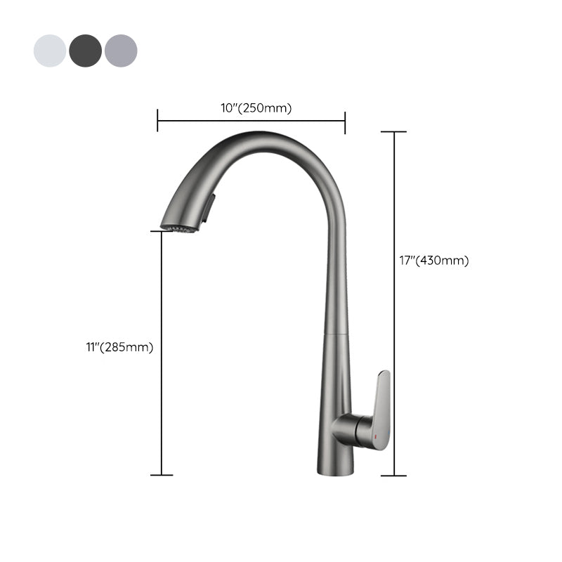 Contemporary Pull Down Kitchen Standard Faucet Single Handle Faucet with Pull Out Sprayer