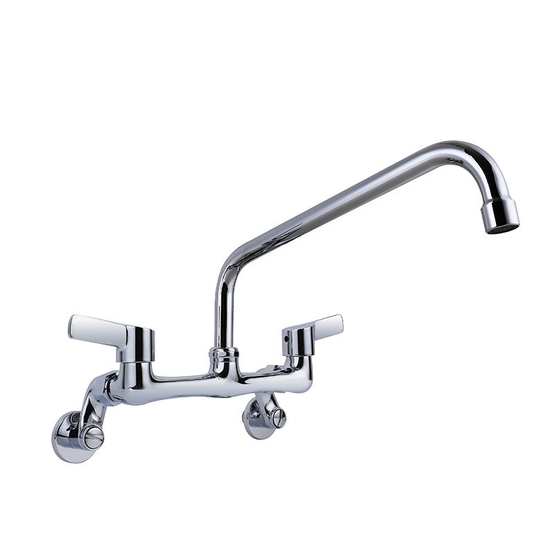 Modern Bar Faucet Brass Double Handle Wall Mounted Pot Filler Faucet