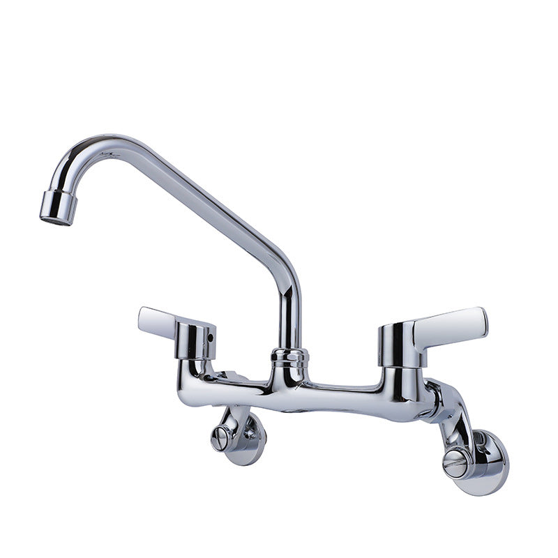 Modern Bar Faucet Brass Double Handle Wall Mounted Pot Filler Faucet