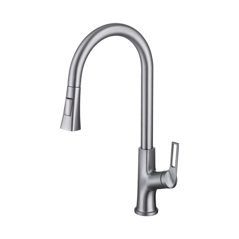 Modern Kitchen Faucet Brass Pulldown Sprayer Swivel Spout Kitchen Sink Faucet